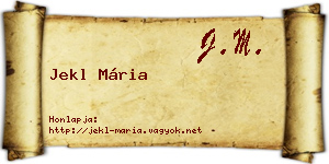 Jekl Mária névjegykártya